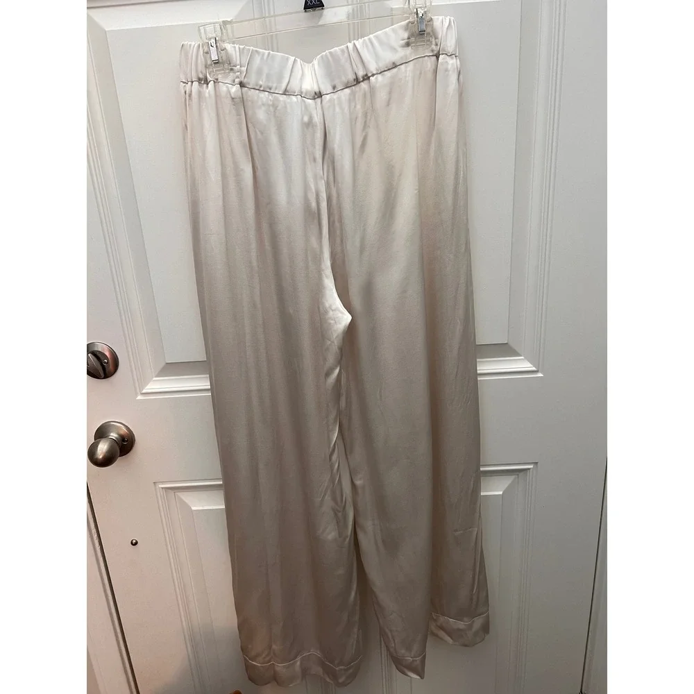 Free People Good Days Satin Wide Leg Trousers Ivory Womens S NWT - Picture 8 of 8